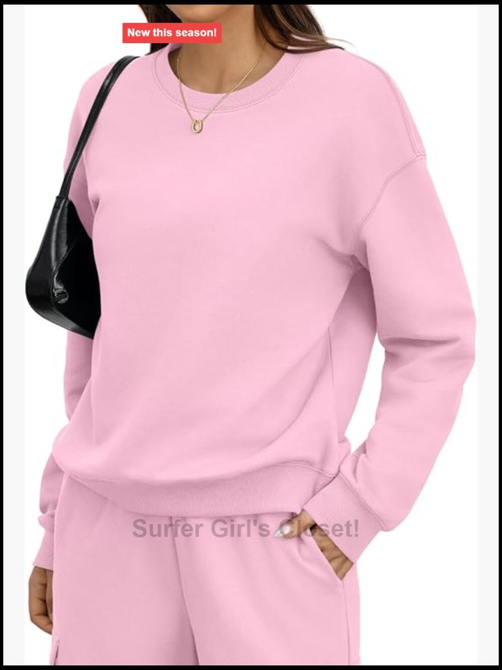 Women's Fleece Crewneck Long Sleeve Pullover Sweatshirt